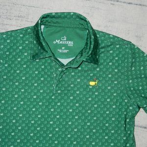 Kids Masters Polo green logo print HTF 3t